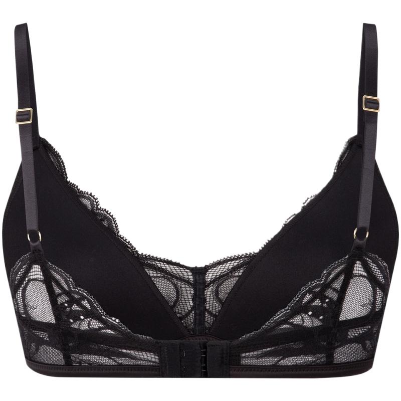 Calvin Klein Dragon Year Black Label Series Wireless Triangle Bra Women Underwear Space-Black QF7530AD-UB1