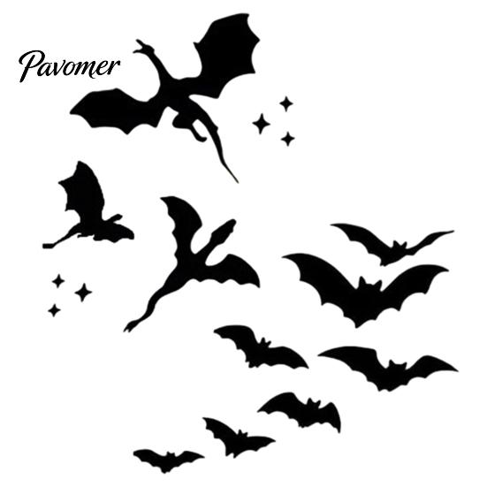 Funny Holiday Party Supplies Flying Bat Car Rearview Mirror Stickers, PVC Decals for Vehicle Versatile Vinyl Surfaces Exterior Decoration, Waterproof