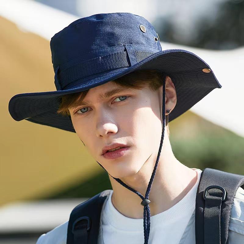 Nouveau Chapeau Bob d'Été Chapeau de Soleil d'Extérieur pour la Pêche Chapeau de Soleil pour la Randonnée Casquette Protection Solaire Pliable à Large Bord UPF 50+