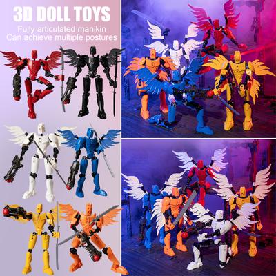 1 Pack Of Action Figures, 3D Printed Human Body Model, Action Figure, Multi-joint Movable Robot, PVC Model Full Body Movable Robot Desktop Decoration