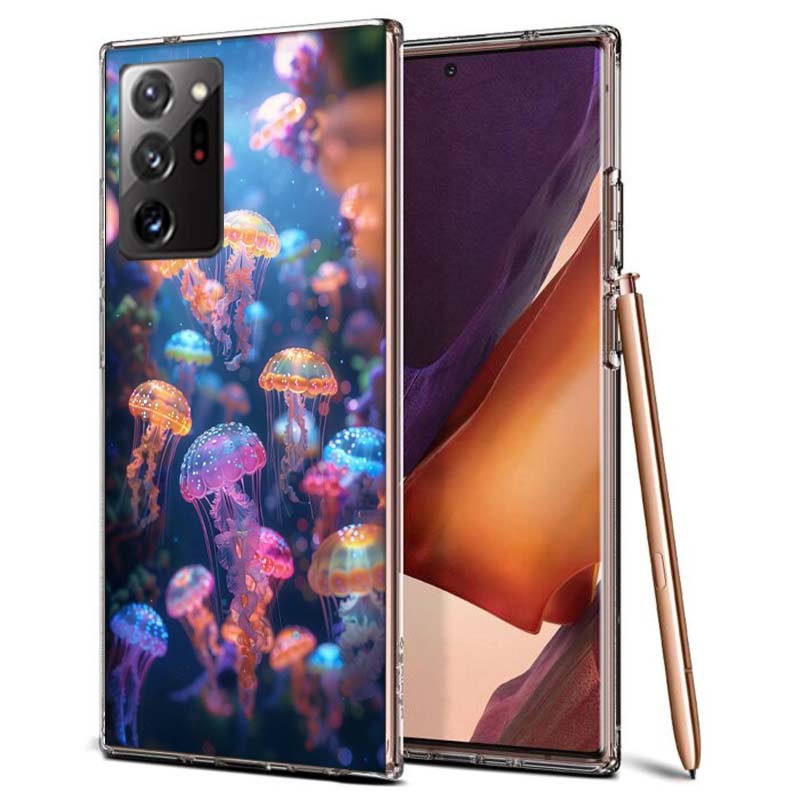 Enchanting Neon Jellyfish Phone Case for Samsung A55 A35 A25 A15 A07 A05S A16 A17 A26 A36 A37 A56 A57 Galaxy Note 20 10 A50S A71