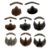 2Pcs Fake Beard Goatee Mustache Handmade Invisible Lace Facial Hair False Goatee Beard Halloween Dressing Men Makeup Drama Party Movie Prop