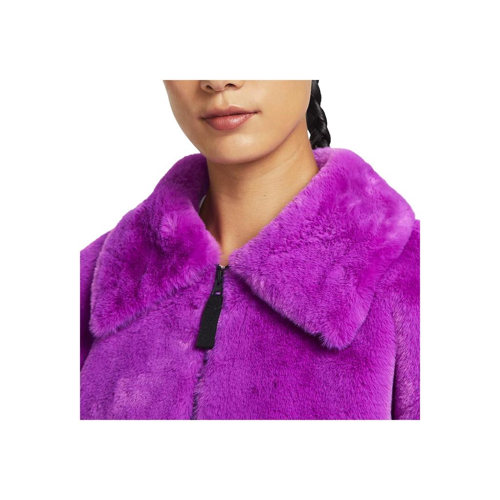 Nike Long Sleeve Casual Warm Solid Color Coat Women Coats Purple DQ6839-551