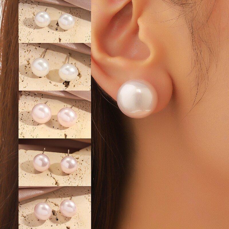 

Women s Unique Edgy Pearl Stud Earrings, Minimalist Elegant Sophisticated Fashion Jewelry белый