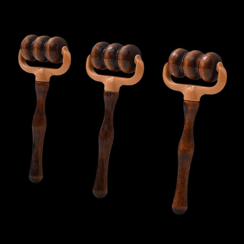 Wooden Massage Roller Handheld Muscle Relief For Neck, Shoulders, Head Promotes Circulation Home & Office Use Professional Grade