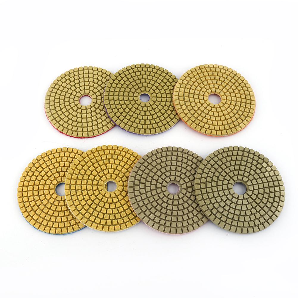 7pcs 100mm Wet Diamond Polishing Pads Disc  for Granite Marble Concret 4inch