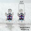 Female Rainbow Small Oval Turtle Crystalline Stone For Women Earrings Classic Color Wedding Occasion Party Event Bridal JewelryClassic Earrings