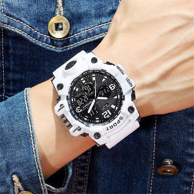Venta Caliente Deportivo Reloj Digital Para Niños Negro Brillante Tech Moda Estudiante de Secundaria Reloj Deportivo Digital para Hombre Negro Brillante