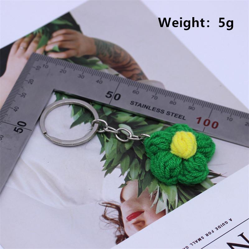 Creative Handmade Knitted Sunflower Keychain Keyring For Women Girl Cute Crocheted Flower Pendant Car Key Ring Handbag Gifts New