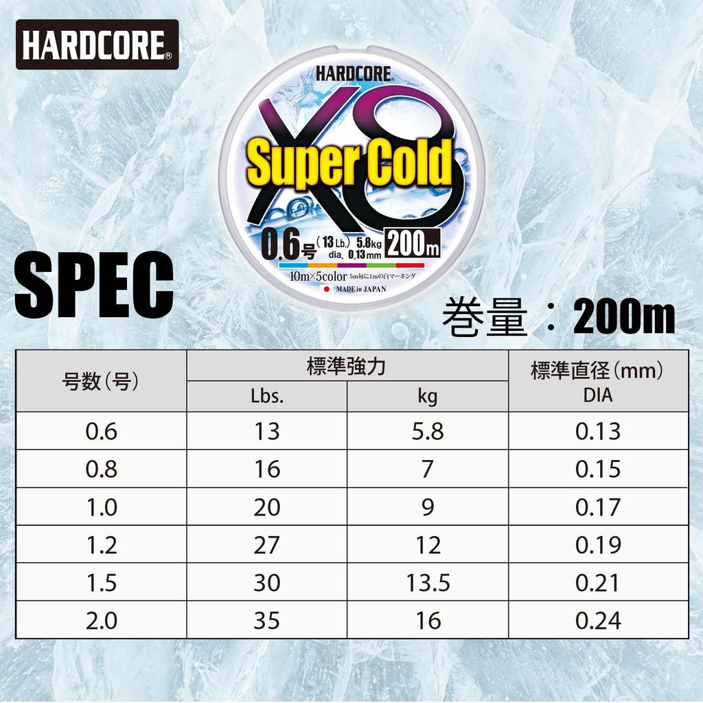 DUEL HARDCORE Super Cold X8 Fishing Line Fishing High High [Line, Tackle, Strength, Sensitivity]