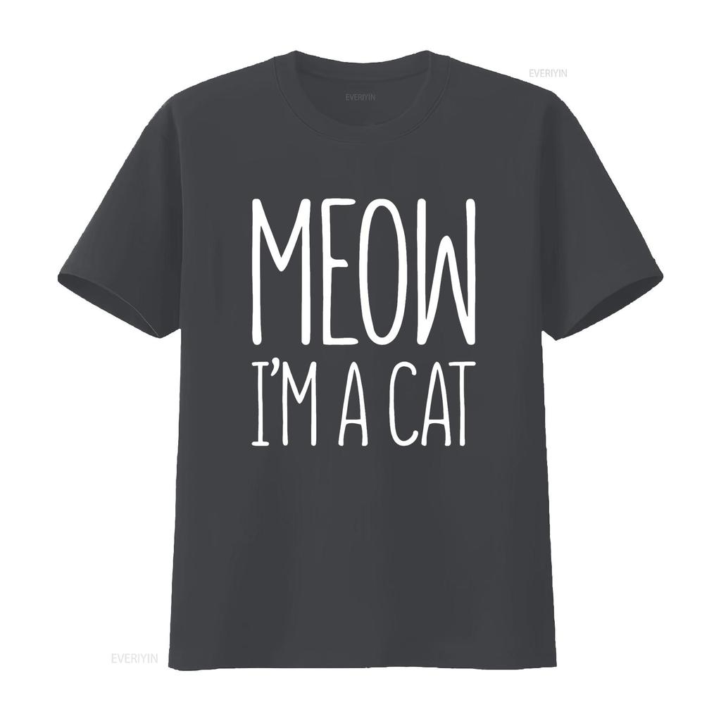 Meow I m A Cat T Shirt Halloween Costume vintage Washed homme Breathable streetwear Unisex designer clothes Casual Comfortable