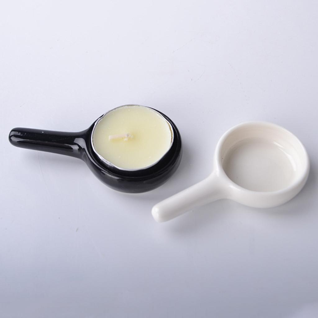 Tealight Wax Warmer Portable Ceramic Candle Holder Little Candle Spoon Replacement Tray Holder for Office Home Garden Balcony