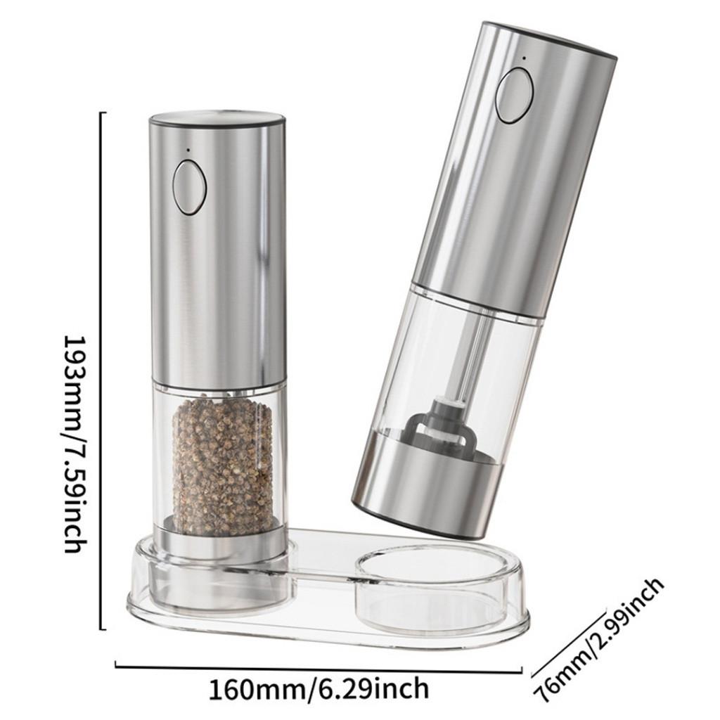 Sea Salt Automatic Grinding Machine Kitchen Electric Pepper Grinder Storage Set Adjustable Coarseness Electric Grinder