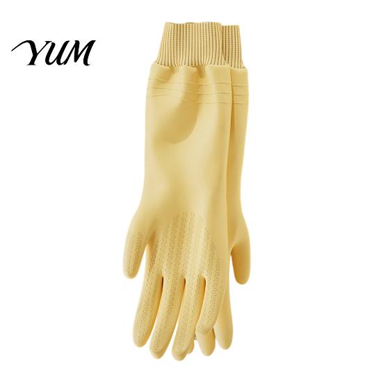 Thickened Velvet Cleaning Gloves Fleece Lined Dishwashing for Housework, Waterproof PVC Rubber Gloves, Anti-slip Housework Grip Warm Lining
