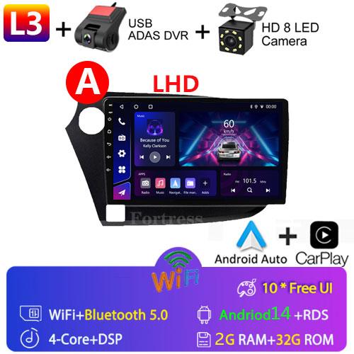 9" Android 14 Car Radio For HONDA INSIGHT 2009 - 2014 Navigation GPS Carplay Multimedia Player Auto Stereo 2din DVD 360 Camera