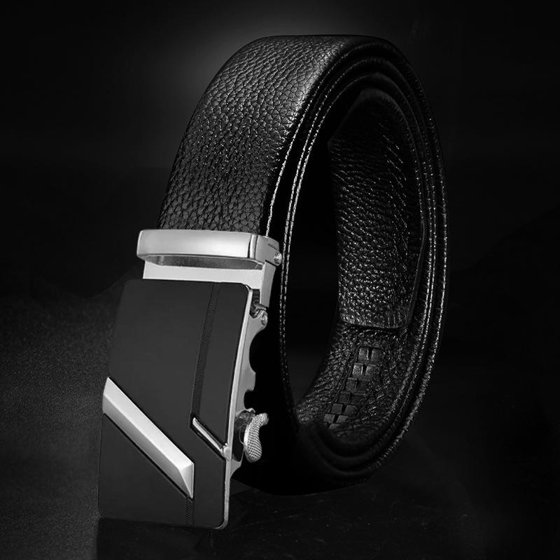 

Первый слой коровьей кожи Автоматическая пряжка для нового мужского ремня Повседневный деловой ремень для брюк для среднего и молодого возраста 130cm