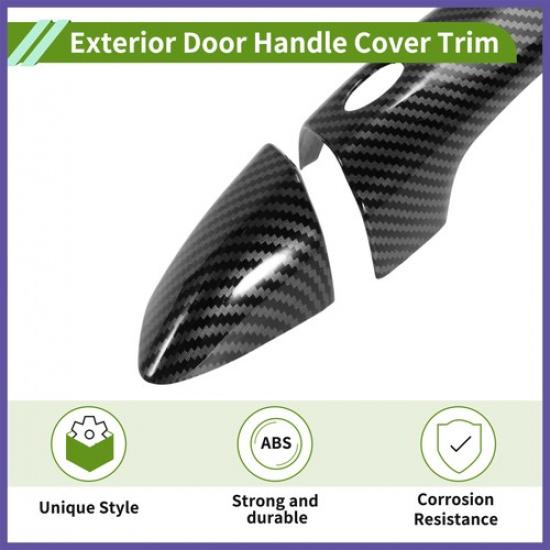 Exterior Door Handle Cover Trim for Hyundai Tucson 22-24 Carbon Fiber Black