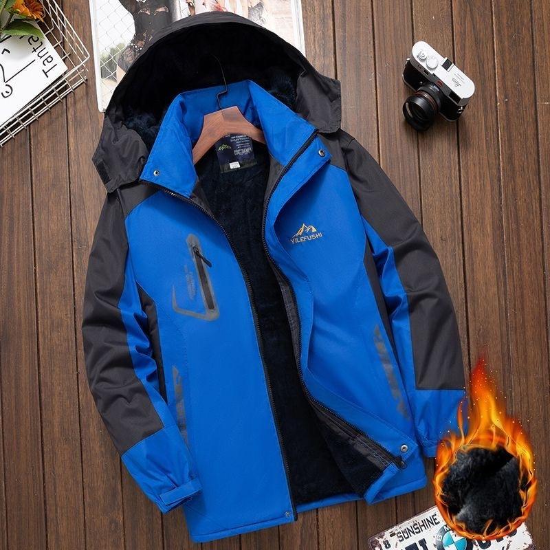 

Зимние пуховики Мужские Утепленные пальто с добавлением пуха Мужские хлопковые куртки Большого размера Костюмы для альпинизма Ветрозащитные и теплые Куртки с хлопковой подкладкой 5XL синий