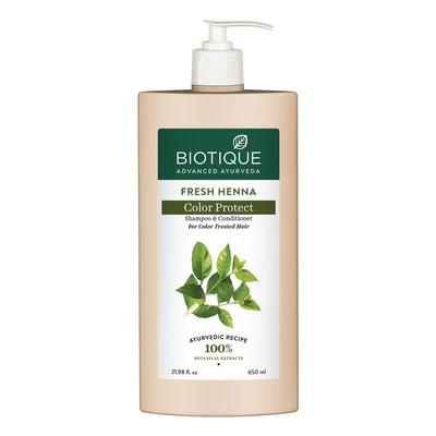 Bio Henna Blatt Frische Textur Shampoo & Spülung 650ml, Natürlicher Haarglanz, Tägliche Anwendung, Kräuterformel, Glattes & Voluminöses Haar