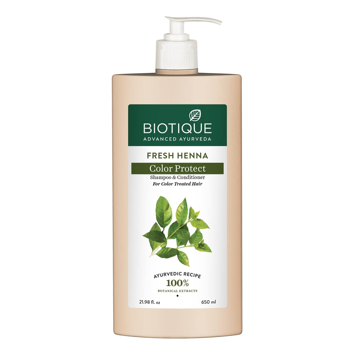 

Biotique Шампунь и кондиционер Bio Henna Leaf Fresh Texture 650 мл, Натуральный блеск волос, Для ежедневного использования, Растительная формула, Гладкие и объемные волосы