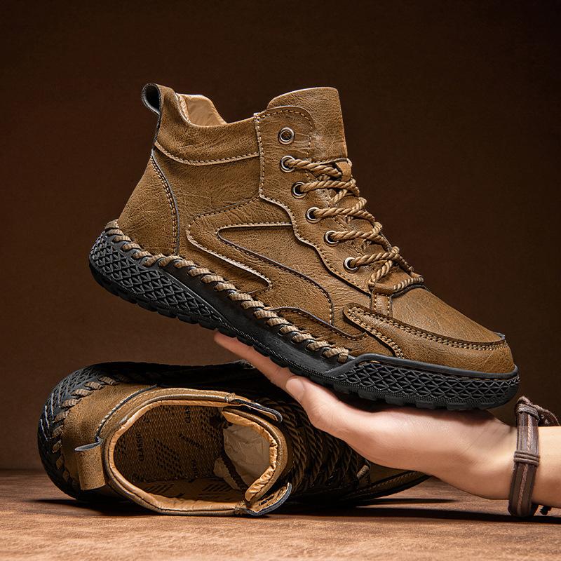 Men's Boots  Autumn and Winter Edition High Top Lace Up Men's Shoes Men's Casual Short Boots