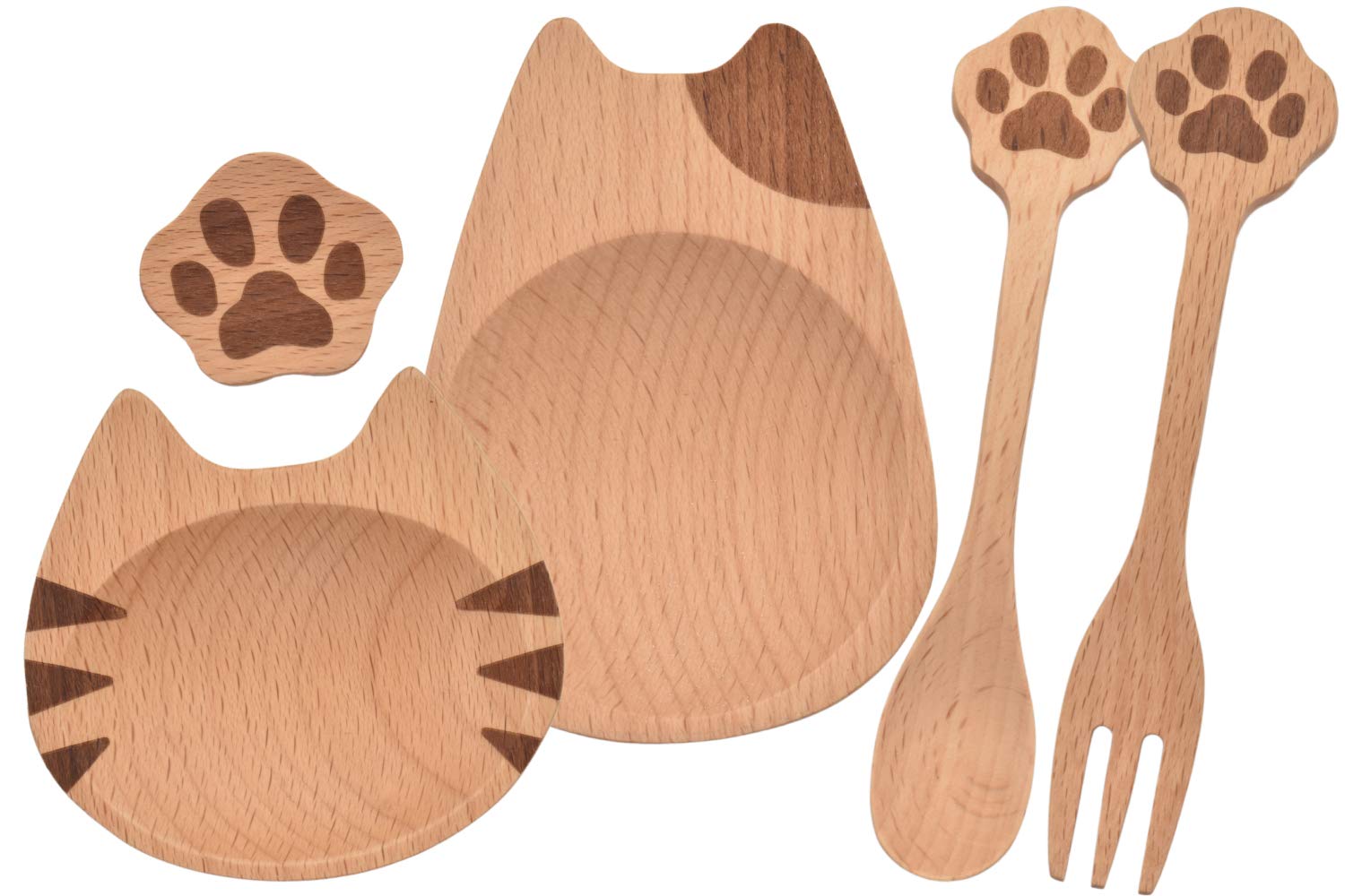 

Набор деревянных столовых приборов Mio, 5 предметов, ложка, вилка, подставка для палочек для еды Mamezara [подарок TOUGEI] Детский [Nikukyu]