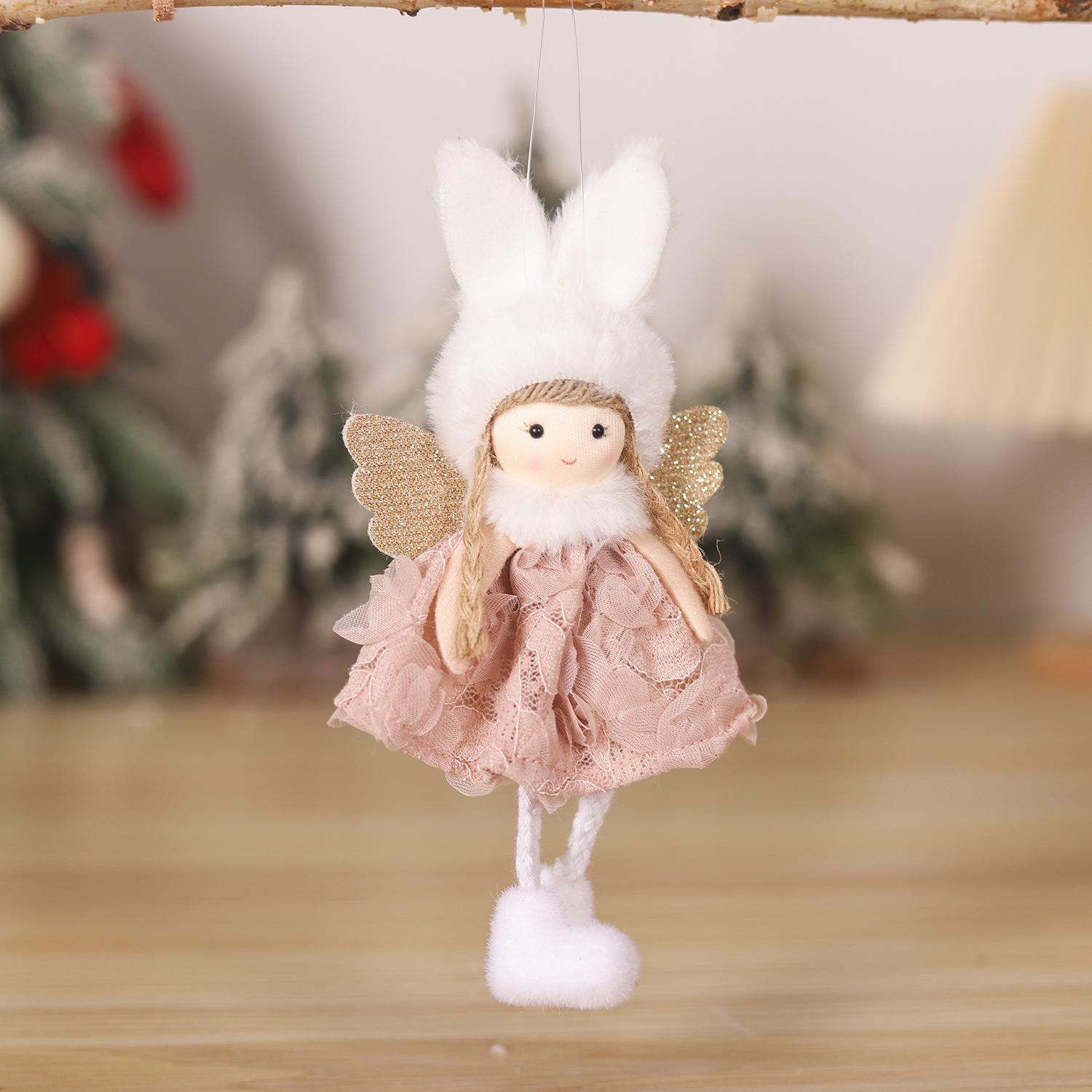 Cross-Border Popular Antler & Rabbit Ear Angel Pendant Christmas Ornament