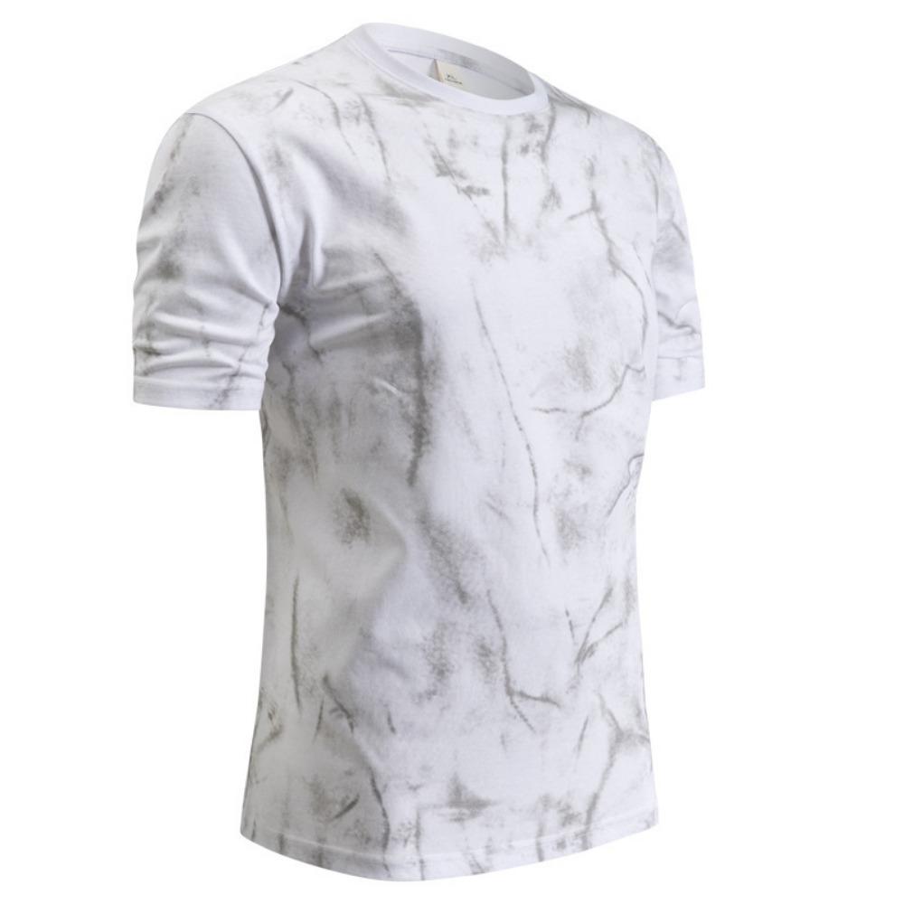 Europäisches und Amerikanisches Retro Batik Farbverlauf Kurzarm T-Shirt Herren Sommer Neu Halbarm Rundhals Vielseitiges Lockeres Oberteil