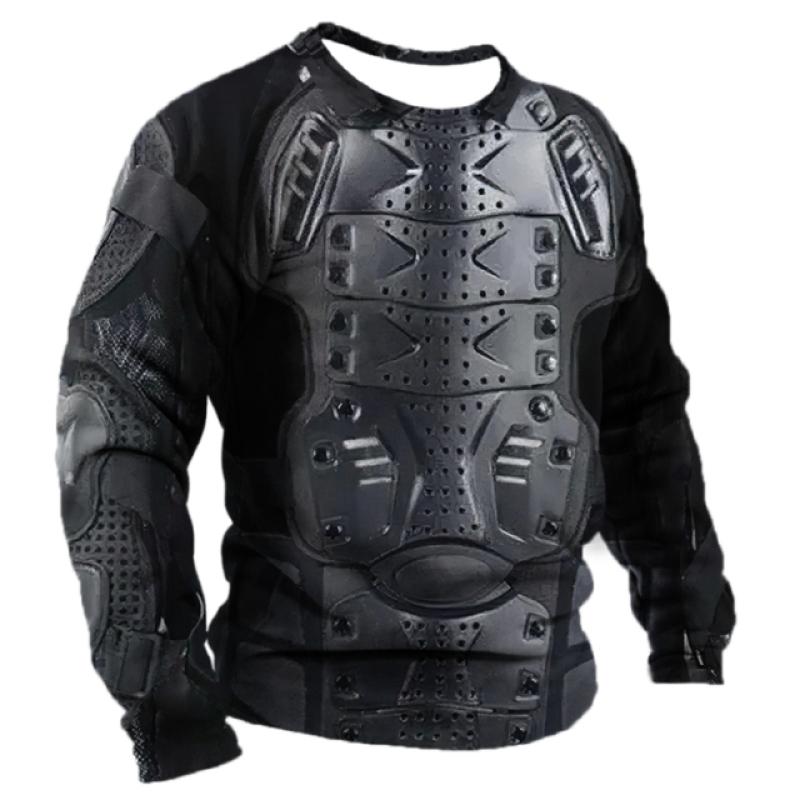 Mode Rüstung Druck männer Langarm T-shirts Frühling Herbst Nachahmung Baumwolle Sport Fitness Casual Kleidung Lose Tops Plus Größe