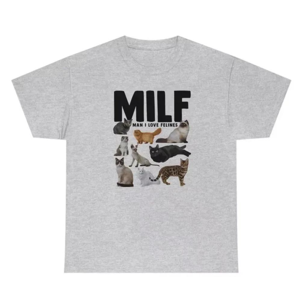 Unisex I Love Felines Women Funny Meme T Shirt Casual Short Sleeve Cat Lover Tshirt Female Aesthetic Clothes S