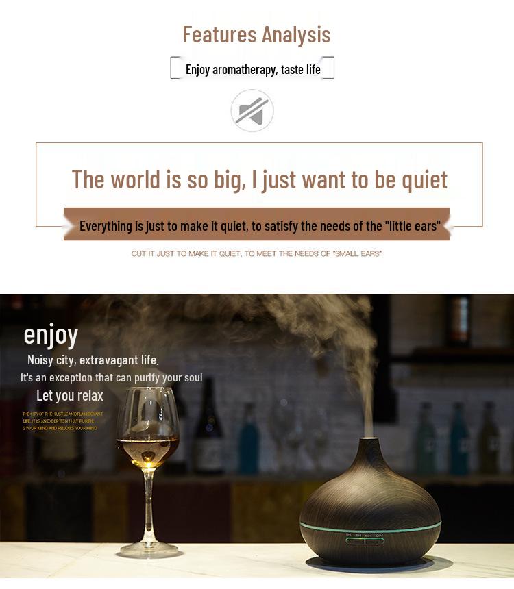 Silent Large Mist Aroma Diffuser: Cross-border Wood Grain Humidifier with Automatic Spray