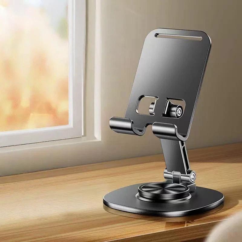 Adjustable Cell Phone Stand 720° Rotation Heavy Duty Metal Base for Desktop Office Video Calls Live Streaming