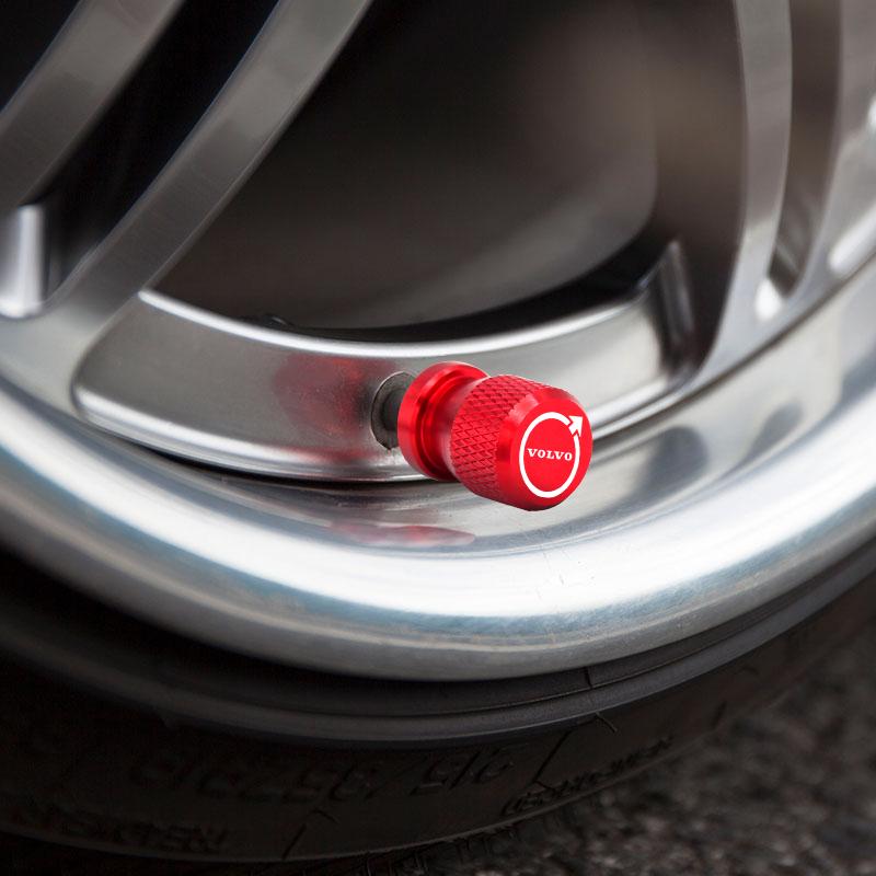 4pcs Aluminum Car Tire Valve Stem Caps Tire Valve Caps For Volvo EX90 EC40 XC40 XC60 XC90 V60 V90 S60 S90 2025 Car Accessories