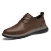 Men's Genuine Leather Breathable Casual Shoes - Versatile Retro Design, Soft Sole, Large Size, Fashionable and Comfortable.