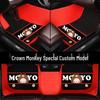 Custom Leather Car Floor Mats for Women - Cartoon Design, Double-Layer, Full Coverage