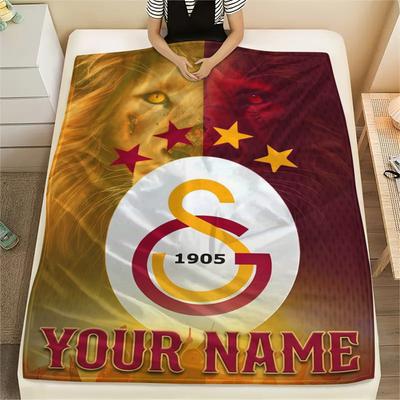 1PC Custom Name Galatasaray Pride Patterned Flannel Blanket Suitable For All Seasons for Home Decor Warmth and Comfort Gifts Holiday Present_lx