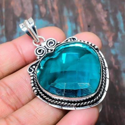 Indicoliet Toermalijn Edelsteen 925 Sterling Zilver Handgemaakt Verbazingwekkend Sieraden Hanger