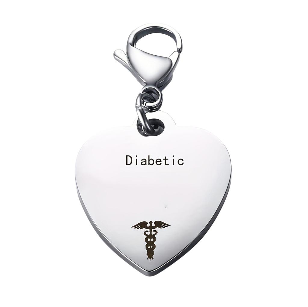 Unique Heart Shaped Id Pendant Keyring,Stainless Steel Custom Engraved Alert Alert Keychain