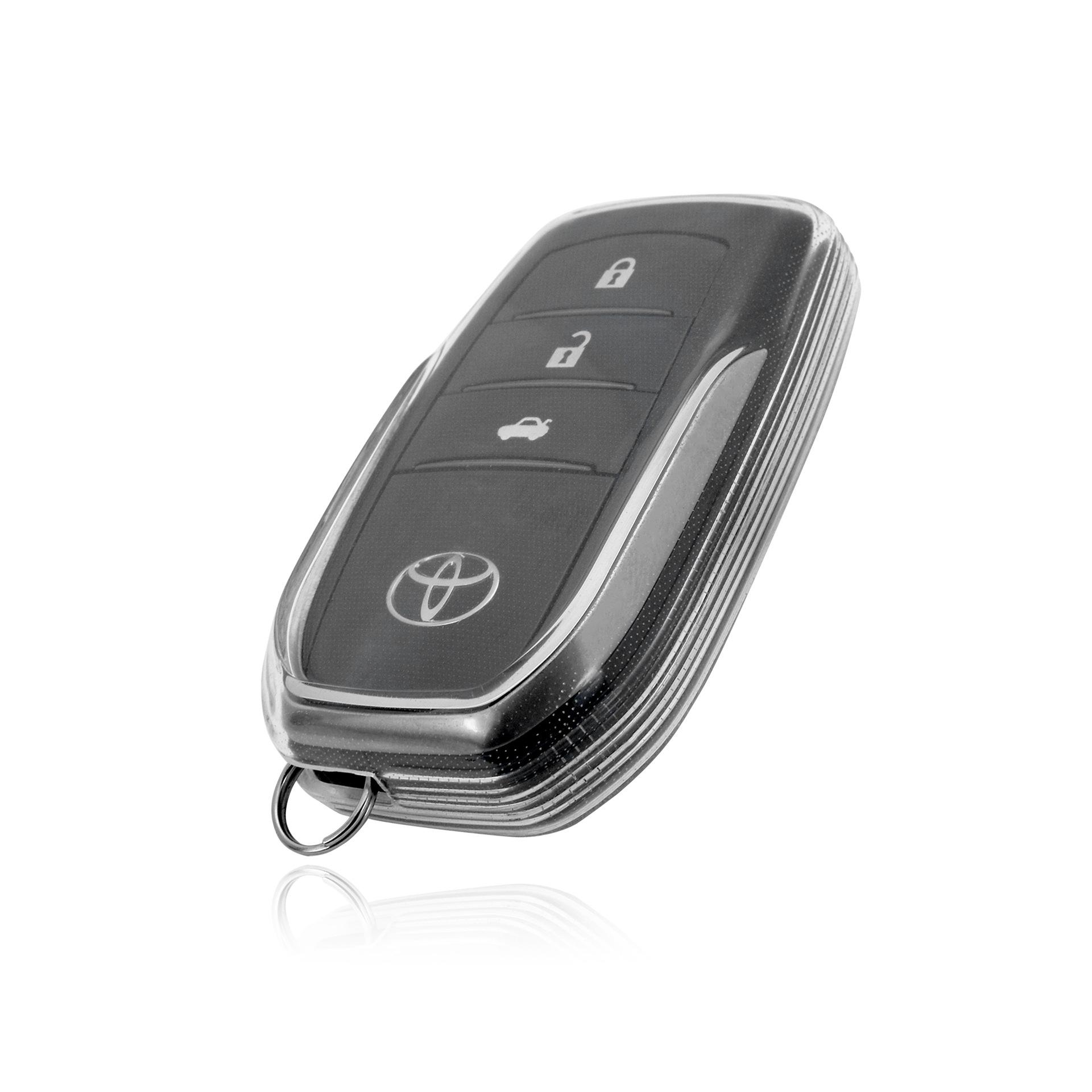 Футляр для ключа Toyota: Прозрачное Полное Покрытие для Corolla, Camry, Crown, RAV4