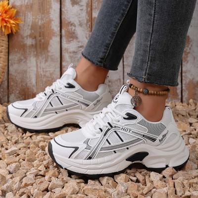 Fashion 2025 New Women Sneakers Fashion Platform Lace Up Casual Sports Shoes Comfortable Running Ladies Vulcanized Shoes Female Footwear