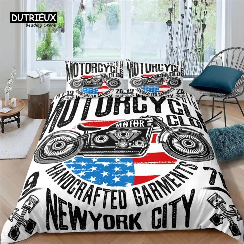 

3D Pattern Motor Club Printed Design Home Use Living Luxury Comfortable Comforter Cover PillowCase Bedding Sets Queen Size and King Size EUUSAU Size EU Single 135x200cm