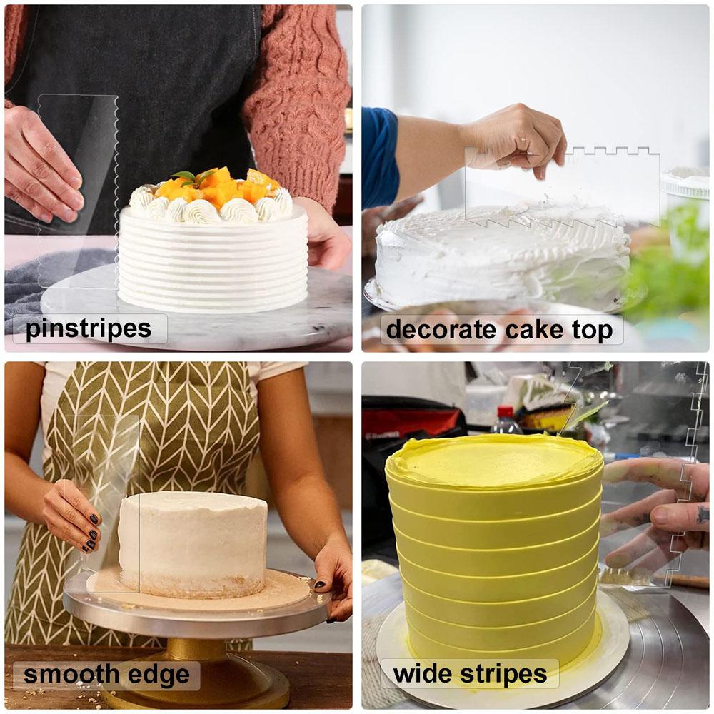 Transparent Cake Cream Scraper Cake Making Scraper Rectangular Acrylic Cake Baking Tool Cake Decorating Tools Kitchen Tools