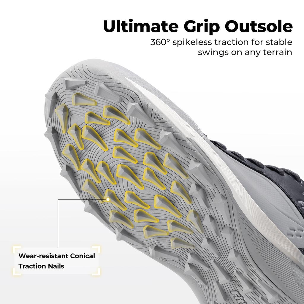 FitVille Scarpe da Golf Extra Larghe da Uomo Impermeabili Professionali Antiscivolo Senza Tacchetti per Uomo con Supporto per l'Arco Plantare