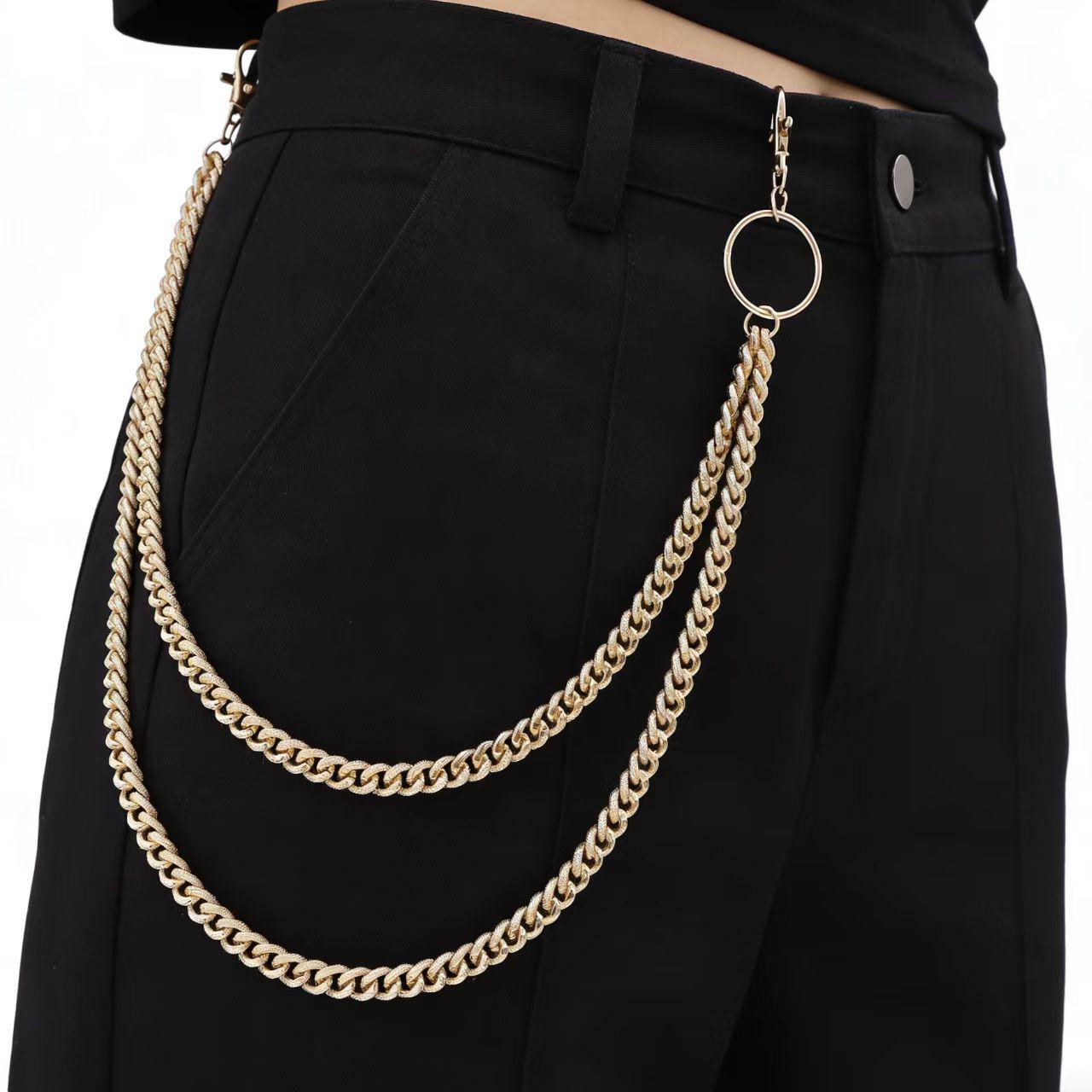 Trendy Double Layer Metal Pants Chain - Versatile Denim Fashion Accessory