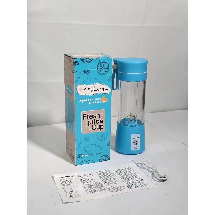 Best Seller Portable Electric Juicer Cup, Mini Blender for Student Dorm & Home, USB Rechargeable Juice Maker Blue 6 knives