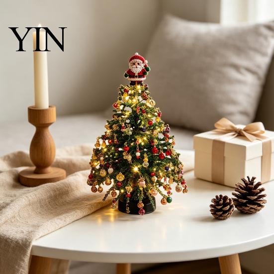 Kreative Weihnachtsfeier-Aktivität DIY Perlenbaum-Set, Kunstkristall-Feiertagsbastelset Geschenk für Paare Erwachsene Anfänger, Handgemachte Dekoration