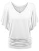 Plus Size Women's V-Neck Batwing Sleeve T-Shirt - A1375