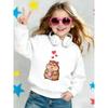Cute Cartoon Mouse Print Pattern 0-3 Years Girls' Comfortable Spring Lightweight Crew Neck Sweatshirt, Adorable Design Suitable for Outdoor Wear