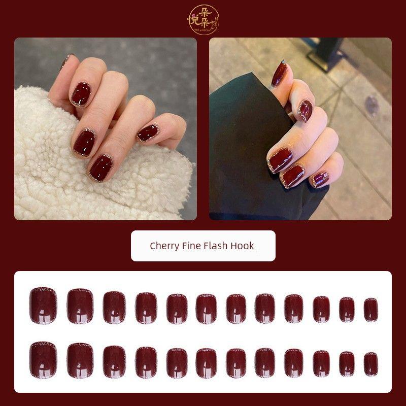 

Новогодний винно-красный изысканный богатый семейный золотой доспех Cherry Red Fine Flash