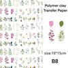 Creative Flower Designs Transfer Sheets Essential Jewelry Making Floral Transfer Sheets for Clay Jewelry Charm